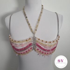 Pink Beaded Body Chain